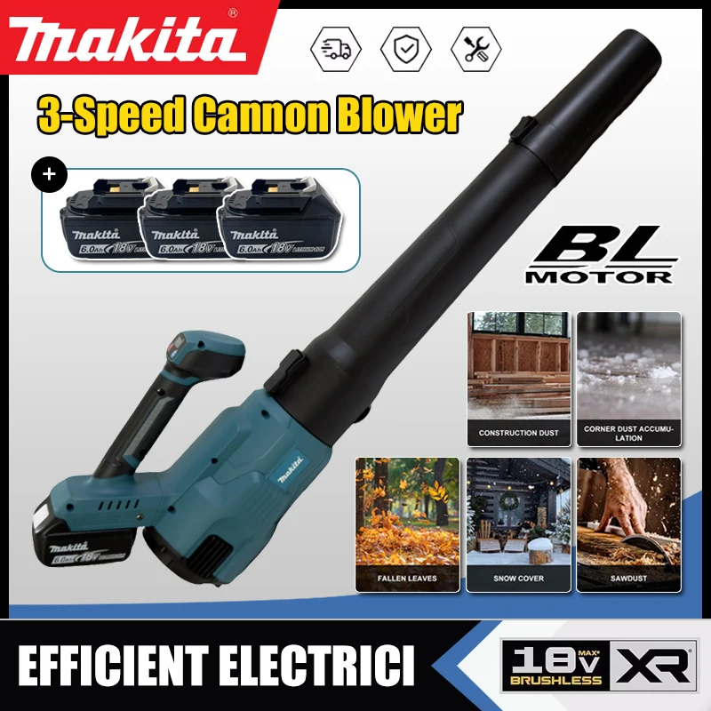 Leaf Blower Cordless - Makita Cordless Leaf blower 3-Speed Cannon