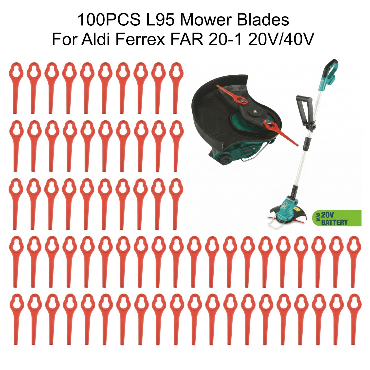 100Pcs 95mm Mower Blades Plast - Leaf Blower Cordless review and price
