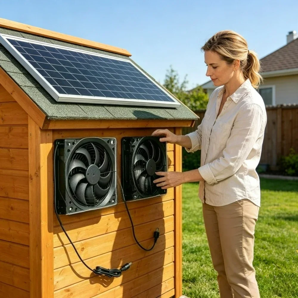 10W Solar Powered Dual Exhaust - Outdoor Power Vent review and price